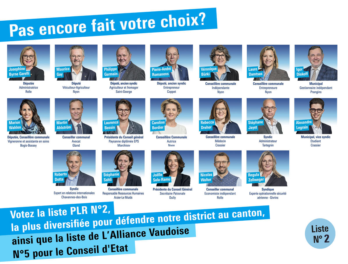 PLR La Côte Creation of various visuals, videos and management of social networks for the party's campaign for the Vaud Grand Council